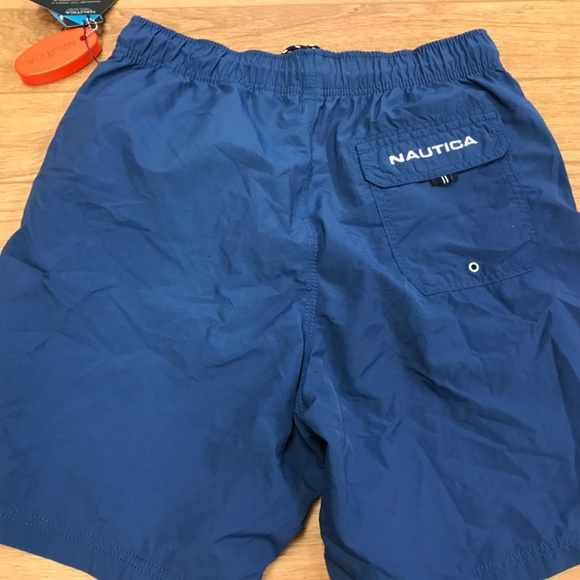Mens Nautica Sz Small Swim Trunk Shorts Pool Lined Nylon Pocket Drawstring Beach - Picture 4 of 7